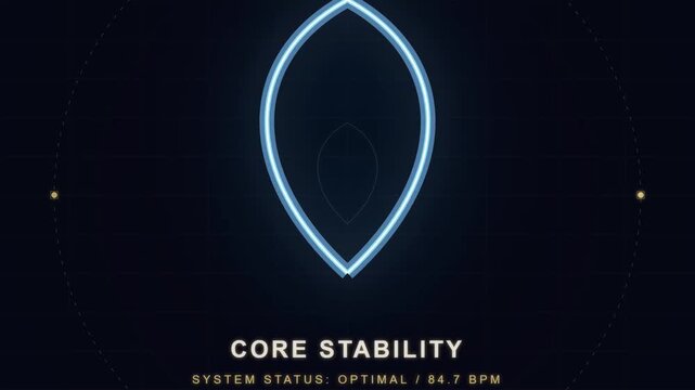 Abstract Digital Interface Showing Core Stability Status and Pulse Data