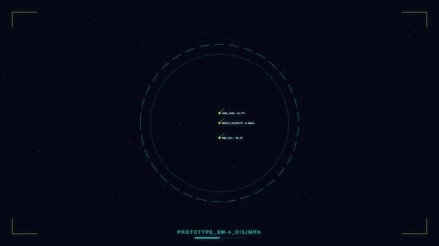 Digital HUD Interface Showing Futuristic Weapon Targeting System Analysis