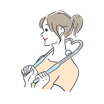 肩凝りのセルフケアをする大人の女性