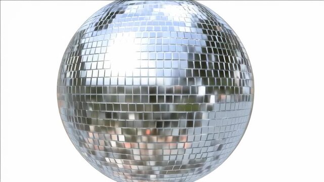 This captures a classic disco ball in action, reflecting light and creating an iconic scene associated with dance and celebration.