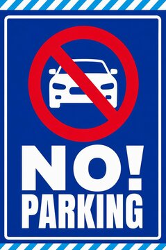 No parking sign with car icon and prohibition symbol