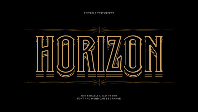 Vintage Gold Luxury Editable Text Effect Font Style Typography