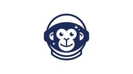 Astronaut monkey head with space helmet logo. © klx