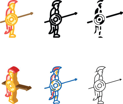 warior battle spartan designs roman color icon vector. warior battle spartan roman sign. isolated symbol illustration