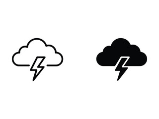 Obraz premium Sunny Weather Symbol Outline and Filled Vector