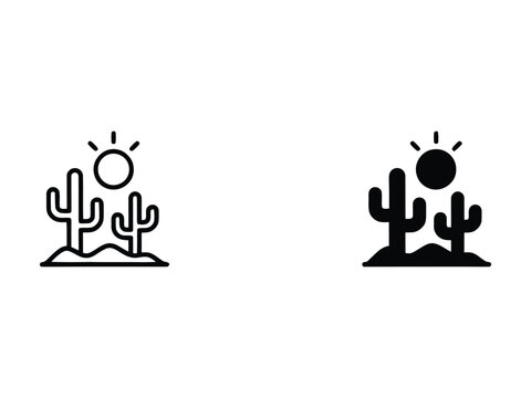 Partly Cloudy Sunrise Icon Outline and Filled Vector