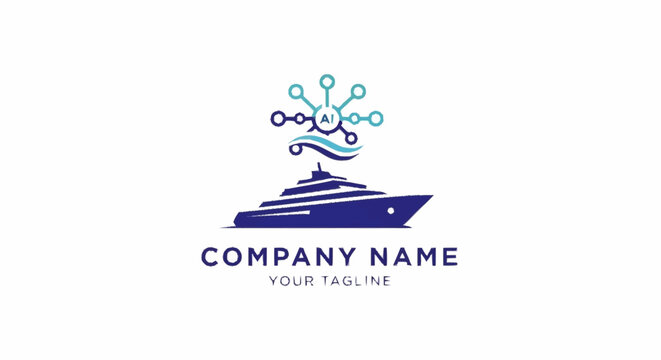 Cruise ship company logo template design.