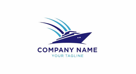 Naklejka premium Cruise ship logo template design.