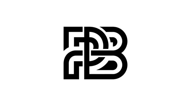 Black interlocking DB monogram letter logo design vector.