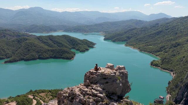 Albania boasts breathtaking views of Bovilla Lake with clear blue waters surrounded by lush greenery. This stunning location invites tourists seeking natural beauty for relaxation and adventure.