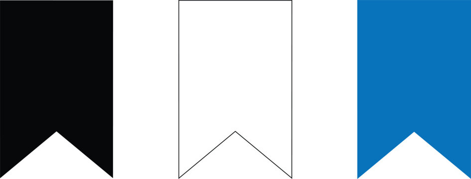 Simple banner ribbon bookmark icon vector illustration for digital interface or web design projects.