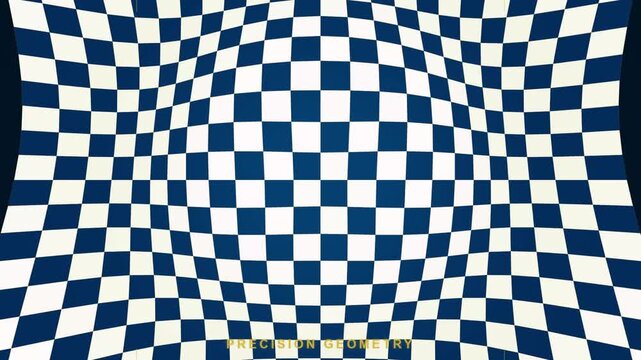 Animated blue and white checkerboard pattern with a subtle lens distortion