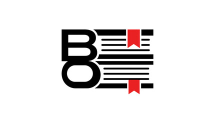 Book stack with letter B education logo © kaninss