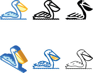Fototapeta premium pelican sea bird color icon vector. pelican sea bird sign. isolated types symbol illustration