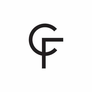 Vector cf logo monogram simple and modern.