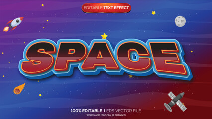 3d text effect space theme © Ardhy