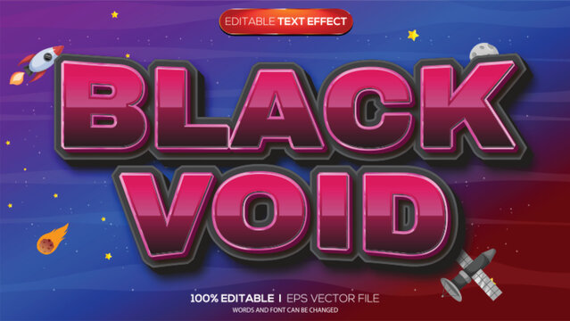 3d text effect black void theme