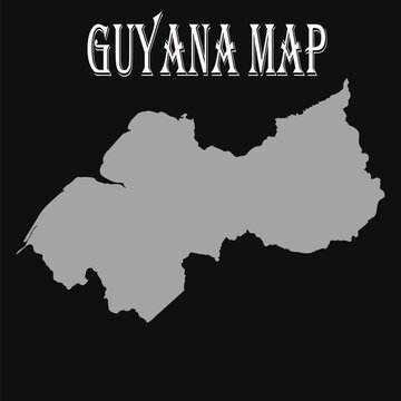 Guyana map graphic, clean and simple outline for infographic and web design