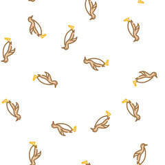 Obraz premium penguin bird vector seamless pattern penguin bird sign illustration