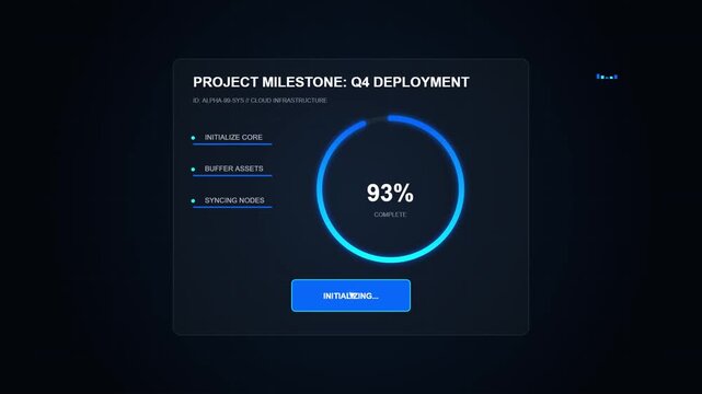Progress bar loading animation for a cloud infrastructure software project