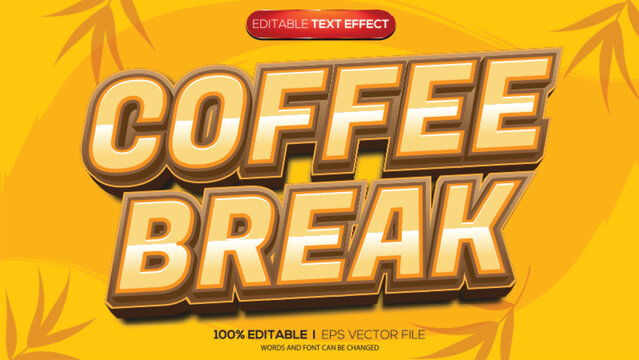 3d text effect coffee break theme