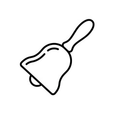 Obraz premium Minimal school bell outline icon vector.