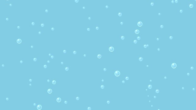 Bubbles Rising Underwater, Light Blue Background, Loop