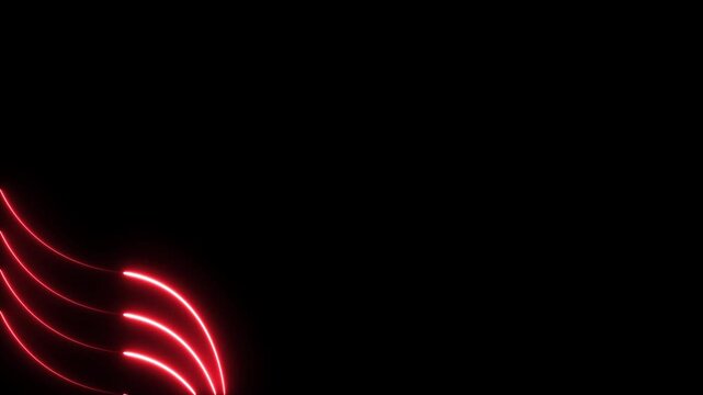 Dynamic red light trails in motion. Abstract glowing neon streaks on black background for high-impact visuals.