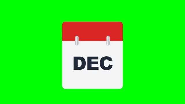 4K green screen animation of calendar pages tearing