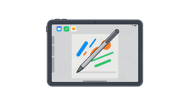 A stylus pen is shown on a tablet screen with colorful brush strokes on a transparent background Typical brazilian food,