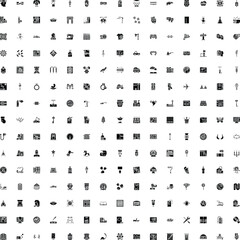 Fototapeta premium Large set of black glyph icons and silhouettes covering abstract concepts and everyday objects for web, app and ui use minimalist vector symbols for business, tech, travel, food, and more