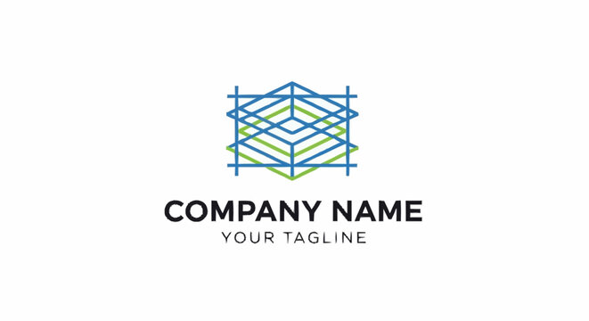 Company logo template with geometric design.