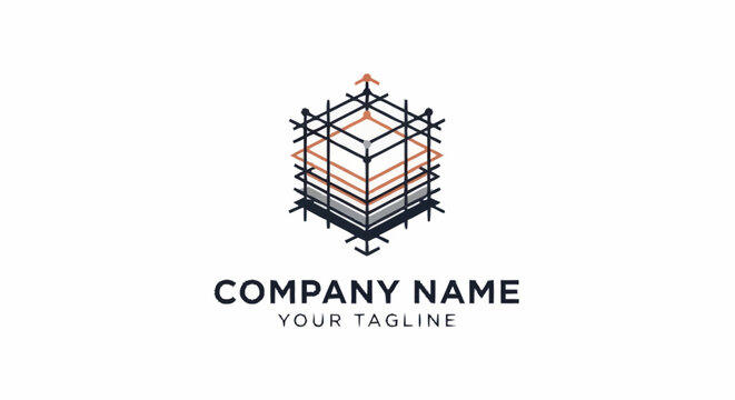 Company logo template with cube design.