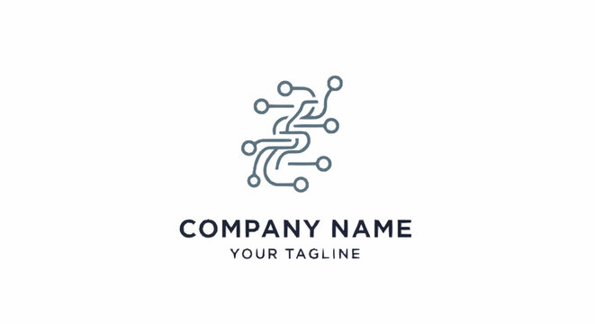 A logo design with circuit board lines.