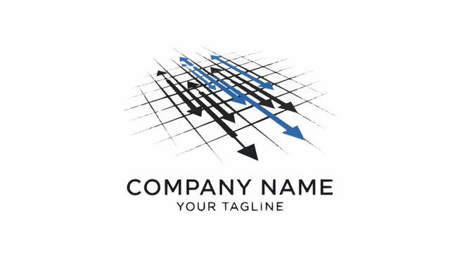Arrows on grid background template design.