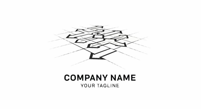 A black and white logo design template.