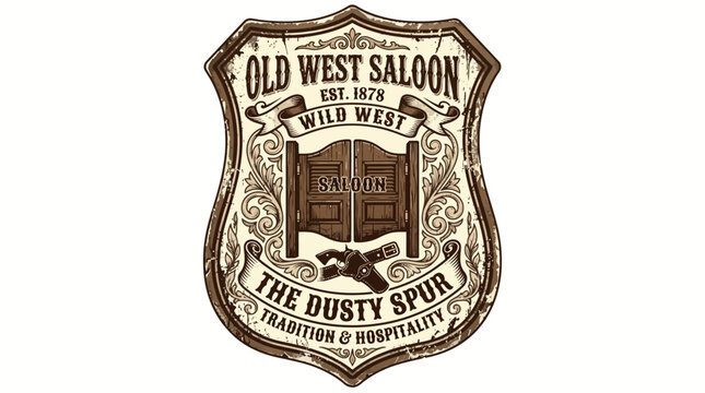 Old West Saloon The Rusty Spur Vintage Badge