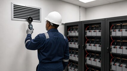 Naklejka na ściany i meble Battery Energy Storage Fire Safety Battery room ventilation