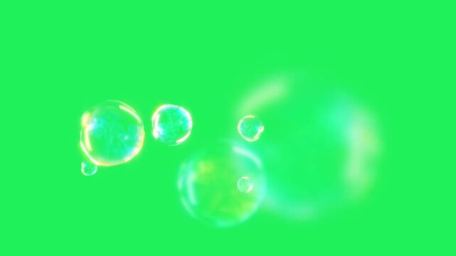 Realistic water buble on green screen.