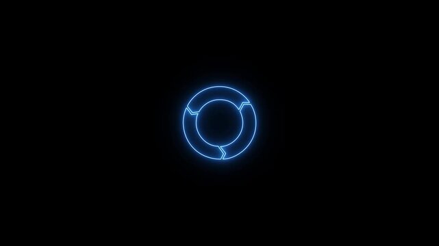 Colorful circle NEON arrow chart . Rotate arrow and spinning loading arrows, repeat circle. Business strategy workflow process infographic elements, circular statistics diagrams. on transparent