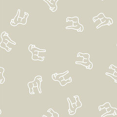 Obraz premium monkey animal line seamless pattern monkey animal thin line illustration