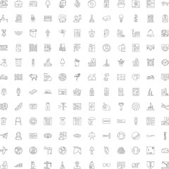 Fototapeta premium Large line icon collection showcasing a wide range of common objects, business items, nature elements, and abstract concepts for graphic design and web usage