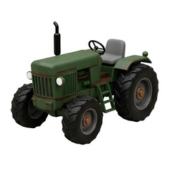 Obraz premium Green tractor with large wheels