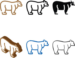 Obraz premium looks bear animal color icon vector. bear animal sign. isolated symbol illustration