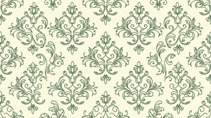 Obraz premium Elegant Royal Wallpaper Vector Featuring Classic Victorian Seamless Floral Pattern Design