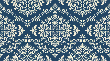 Fototapeta premium Royal Floral Victorian Vector Background with Intricate Decorative Damask Pattern Details