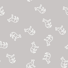 Fototapeta premium wolf animal line seamless pattern wolf animal thin line illustration