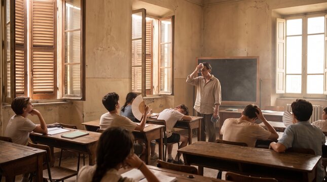 Overheated Historic Classroom During Summer Heat Dome