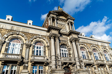 Obraz premium Facade of the Court house, Rue de Palais de Justice in Dinant, Belgium, Europe