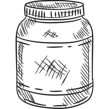 Gym Equipment Hand Drawn Illustration